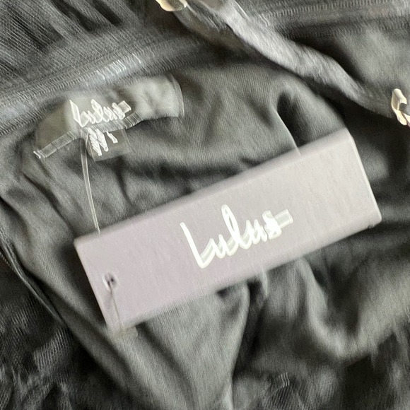 Lulus Black Swiss Dot Tiered Tulle Mesh Maxi Dress Ruffle Sweetheart Gown New L - Picture 8 of 11